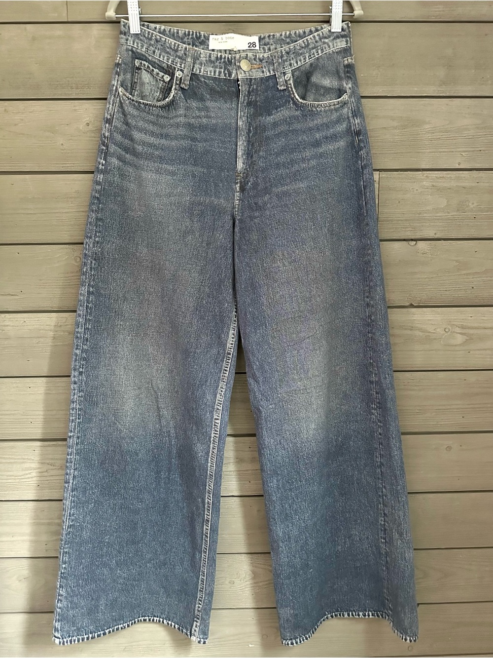 Rag & Bone Miramar Denim Sofie High Rise Wide Leg Sweatpant Jeans Venice Size 28